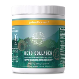 Primal récolte Kéto collagène poudre avec huile de type I et III collagène peptides pour les femmes et les hommes 30 portions