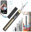 Nettoyeur d'oreille Kekoy avec caméra pour Noël, Caméra de suppression de cire d'oreille HD 1296P, Otoscope WiFi avec lumière pour le nettoyage d'oreille, Endoscope d'oreille pour iOS et Android, avec 8 pcs Ensemble d'oreille (Or)