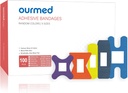 Bandes de tissu flexible avec Pad non-collant, sans latex, couleurs arc-en-ciel Bandage adhésif Wound Care de premiers soins pour les découpes, scraps, blisters, tailles assorties, 100 comte