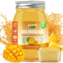 ACEYO (18 OZ) Gel de mousse de mer d'Irlande Ananas de mangue végétalien cru Saveur 102 Vitamines et minéraux Sauvages non-OGM récoltés