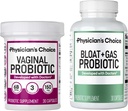 CHOIX du médecin Bien-être vaginal Probiotique 30ct + Bloat & Gas Probiotique 30ct - Combo de secours mensuel pour les femmes