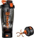 Bouteille de shaker électrique de protéines HeaDot, Bouteille de mélange pour les mélanges de protéines, 24 Oz tasse de shaker rechargeable de type C, faite avec Tritan, BPA sans shakers pour les shakes de protéines (Orange)