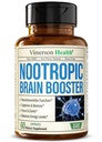 Nootropics Cerveau Support Supplément - Nootropic Cerveau Booster pour une meilleure concentration, concentration et mémoire. Cerveau Nootropique pour la santé cérébrale, l'humeur et le soutien énergétique. Non-OGM. Fabriqué aux États-Unis. 60 gélules