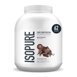 Isopure Low Carb 100% Pure Whey Isolate Protein Powder, Sans lactose, Sans gluten, avec des vitamines, Chocolat hollandais, 25g de protéines par portion, 4,5 Lb, 62 portions (paquetage mai Vary)