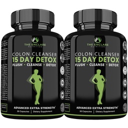 La NUTRITION ENCLARE 15 jours de nettoyage de détox pour la perte de poids. Support Gut avancé pour les femmes et les hommes. Nettoyer les pilules probiotiques 60ct (2)