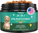 Multivitamines de chien Vitamines à croquer pour chiens avec Glucosamine Chondroitin Multivitamines Chondroitines Puppy traite la peau Coat Heart Health Pet Hip & Joint Support Suppléments pour l'immunité des chiens Mobilité Énergie