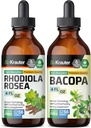 BIO KRAUTER Rhodiola Rosea Teinture 4 Fl. Oz. & Bacopa Teinture 4 Fl. Oz.