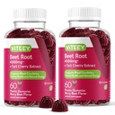 Gommies de racines de betteraves avec cerise de tart - Supplément de betterave pour la santé cardiaque, soutien de la pression artérielle - végétalien, sans gluten - 120 comte