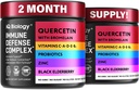 Quercetin avec Bromelain - Capsules Premium Quercetin Bromelain pour support immunitaire* - Supplément Bromelain Quercetin - Non OGM Quercetin - 2 Pack (120 Capsules)