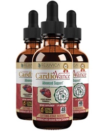 Rejuvica Health CardioVance - Supplément de soutien cardiaque - Livraison liquide pour une meilleure absorption - Hawthorne, Hibiscus, Arjuna, Olive Leaf & More!