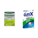 Dulcolax Laxative pour le soulagement de la constipation douce, comprimés de 5 mg de bisacodyl, 50 comprimés de comptage et de gaz-X d'extra-résistance avec Siméthicone 125 mg pour le dégel