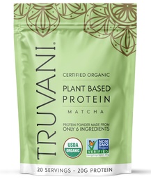 Truvani Poudre de protéines de pois végétaliens de 20g de protéines biologiques à base de plantes de 20 portions