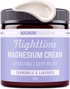 Lotion de magnésium – Crème de magnésium nocturne – Appliquer sur les jambes, les bras ou la poitrine - Chlorure de magnésium topique – États-Unis Fabriqué et sans danger pour les enfants (Camomille Lavande)