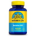 NATURE'S LIFE Betaine HCL avec Pepsin - Formule de santé digestive avec enzymes digestives pour Gut Health Support - Supplément d'acide chlorhydrique à haute puissance, garantie de 60 jours, 100 portions, 100 capsules