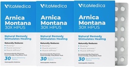 VitaMedica Arnica Montana Blister Pack 30X Comprimés pour la douleur de contusion et l'gonflement. Formule à base de plantes.
