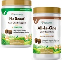 Supplément pour chien tout-en-un NaturVet - pour le soutien articulaire, la digestion, la peau, le soin du manteau – 120 Chews doux et pas de scoot pour chiens - 120 Chews doux - soutient la fonction saine Anal Gland & Bowel
