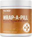 Animaux de compagnie MD Envelopper une pilule de beurre d'arachide Pull Pill Paste - Faites une poche ou une poche pour cacher les pilules et les médicaments - 8 oz