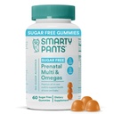 SmartyPants Vitamines prénatales pour femmes, sans sucre Gommies multivitamines: méthylfolate, Omega 3 (ALA) Vitamine D3, C, Vitamine B12, B6, A, K & Zinc, Inositol, Sans érythritol, 60 Compte (20 jours)