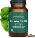 Nutrition principale Ginkgo Biloba 120mg - Ginkgo Biloba Extrait de feuille, suppléments à base de plantes pour aider à soutenir la mémoire et le focus- végétalien, non-OGM, sans gluten, sans soja, 60 jours d'approvisionnement - 1 Pack