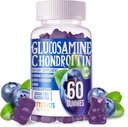 Glucosamine Chondroïtine Gommies avec MSM & Elderberry Extra Strength - Soutien articulaire, Supplément de soutien immunitaire antioxydant pour adultes, hommes et femmes.60 Gommies de myrtilles