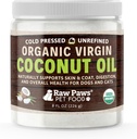 Huile de noix de coco vierge biologique pour chiens et chats, 8 oz - Supports Système immunitaire, Digestion, Santé Orale, Thyroïde - Allergy Relief pour chiens - Hairball Relief