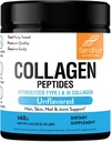Sandhu's Collagen Peptides Poudre 4,9 oz Non aromatisé 4,9 oz Hydrolysed Herb-Fed Bovine Collagène soutient la peau, les cheveux, les ongles, la mobilité et la flexibilité jeunes
