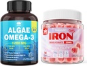 Gommies de fer végétaliens et Algae Oméga végétale 3 1200mg Supplément