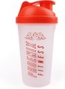 Fitness Phoenix Protein Shaker bouteille - 500ml étanche Bouteille avec couvercle de vis et grille de mesh - Lave-vaisselle sans danger BPA sans sport et bouteille de gym - Orange