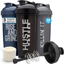 GOMOYO [3-Pack] Bouteille de shaker 28-Ounce avec mélangeur à chaîne d'action.