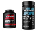 Muscletech Whey Protein Powder Nitro-Tech Whey Protein Isolate & Peptides & Clear Muscle Post Workout Recovery