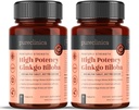 purclinica Haute puissance Ginkgo Biloba 30 000 mg x 180 Comprimés (2 bouteilles de 90) - 6 mois d'approvisionnement - 5 fois La force des produits concurrents