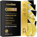 Patches sous les yeux - 24 paires Masque sous les yeux d'or pour les yeux puffy, les cercles sombres, les sacs à yeux, les rides, les gels de collagène avec traitement rajeunissant, Cadeaux pour les femmes