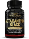 FREZZOR Astaxanthine Noir 12mg de supplément de beauté anti-âge Antioxydant de récupération d'exercice pour la peau, l'oeil, le nerf, le muscle cardiovasculaire et immunitaire Soutien de 60 Softgels