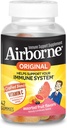 Vitamine C aéroportée 750mg (par portion) Gummées aromatisées de fruits assorties (42 Compter dans une bouteille), Supplément de soutien immunitaire sans gluten avec des vitamines A C E, Sélénium, Echinacea & Ginger