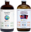 LIQUIDHEALTH Multivitamines et Calcium et Magnésium Liquid Vitamine Bundle complètes pour adultes - Santé du corps entier, système immunitaire, os et soutien interarmées - aliments entiers, végétalien, non-OGM, États-Unis Fabriqué