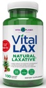 Vital Planet - Vital Lax Natural Laxative Cleanse Supplément pour la constipation occasionnelle, avec hydroxyde de magnésium, orme de sliptery, Aloe et Triphala pour soutenir la régularité Bowel 100 capsules
