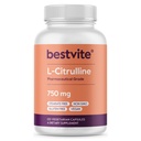 BESTVITE L-Citrulline 750mg par gélule (120 capsules végétariennes) - Pas de stéarate - Pas de silice - Pas de remplissage - Non OGM - Sans gluten - Vegan