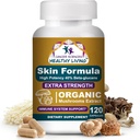 Supplément de bien-être de la peau pour les sciences du cancer, supplément de champignons d'extrait biologique certifié USDA, force supplémentaire de 1 500 mg, puissance élevée de 40 % bêta-lucans, soutien immunitaire, teint glosseux, 120 capsules