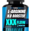 Suppléments d'oxyde nitrique de L Arginine pour les hommes - Happy Wife, Happy Nights Aidez à augmenter la circulation sanguine, la pompe musculaire préentraînement, l'endurance masculine w/Tribulus - 2 Mons