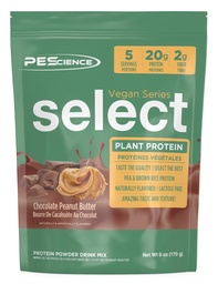 PEScience Sélectionner Poudre de protéines végétaliennes, Poudre de protéines végétales, goût incroyable, texture lisse, mélange d'arachide et de riz brun, sans lait, sans lactose, sans gluten - beurre d'arachide au chocolat, 5 portions