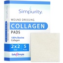 Plaquettes collagènes - 2" x 2" 5 Plaquettes collagènes de comte pour les blessures - Plaquettes collagènes non adhérantes pour les blessures - Fournitures de soins pour les blessures simples