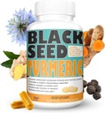 Turcuma 1350mg Curcumin 150mg Poudre de graines noires 75mg Extrait de gingembre 50mg Extrait de fruits de poivre noir 10mg Bioperine 60 Capsules de dénombrement de légumes par Sweet Sunnah