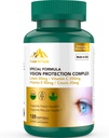 Suppléments de lutéine et de zéaxanthine - Complexe de protection de la vision de 6 en 1 avec lutéine 20mg, zéaxanthine, astaxanthine, crocine, vitamine C et E, 120 Softgels, non-OGM, sans gluten, soutient la santé des yeux