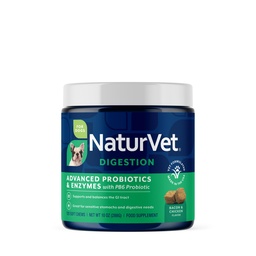 NaturVet Probiotiques et enzymes avancés, PB6 Chien doux Chews pour aider les ventres sensibles et les problèmes digestifs, Hickory fumé Bacon supplément d'animal aromatisé pour chiens sur 6 semaines, 120 Comte Jar