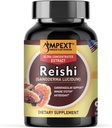Extrait de champignons Reishi - Qualité premium, seulement les corps fruitiers, antioxydant, Pmonotes Longévité, Immunity Booster, Energy & Vitalité, Enlève Fatigue, 90 Veg Caps.