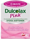 Dulcolax Pink Stool Softener, Docusate Sodium, 100 mg comprimés de gel doux, 25 Nombre