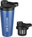 Bouteille de Shaker DIW 24 oz,Bouteille de mélange d'acier inoxydable au design sans bruit,Bouteille de Shaker en métal isolant pour les mélanges de protéines et préentraînement,Gym Cup Shaker (bleu de Navy)