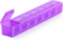 Sukuos Extra Large Weekly Pill Organizer, 7 Jours Daily Pill Box Case Arthritis Friendly, Silkscreen Imprimed Medicine Container with Clear Crid for Vitamines, Fish Oils or Supplements (Purple)