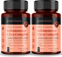 purclinica Inflammease Ultra Complete (Resvératrol, Ginger, ALA, Spiruline, Curcumin- 5 suppléments en un) 1305mg x 180 comprimés - 2 bouteilles de 90 comprimés - 6 mois d'approvisionnement!