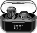 Écouteurs sans fil TOZO T18 Casque Bluetooth 5.3, Boud d'oreille étanche IPX8, 4 Mic Clear Appel Longue durée de jeu avec boîtier de charge d'affichage numérique LED, son basse stéréo 32 sur mesure EQ via APP